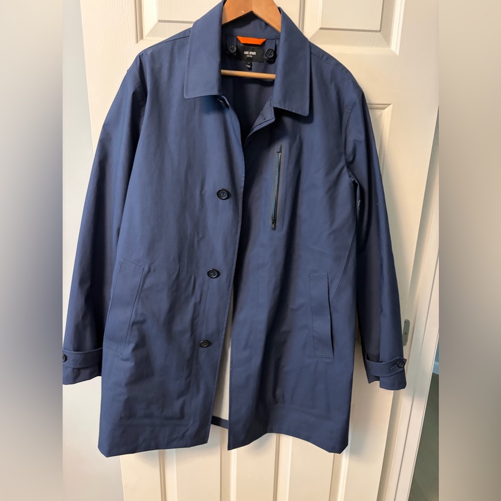 Jack Spade Navy Trench Rain Coat.